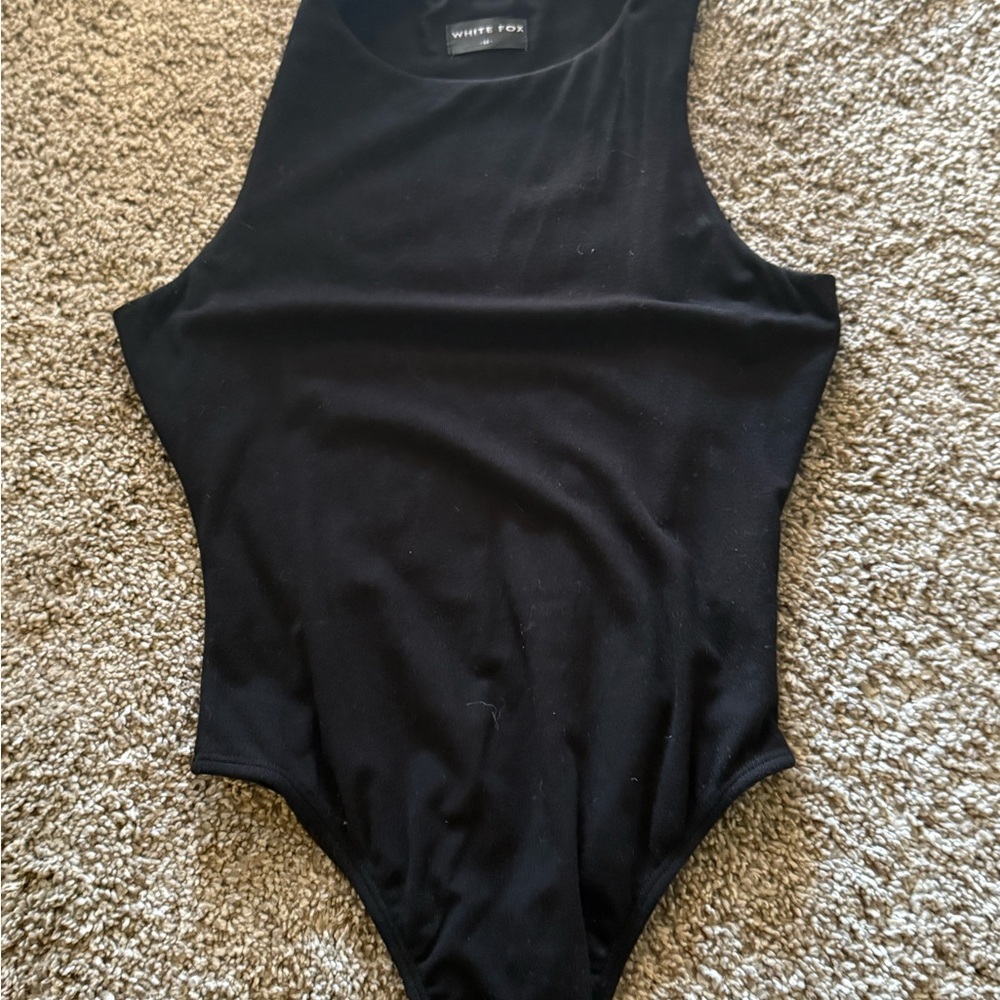 White Fox Black Bodysuit